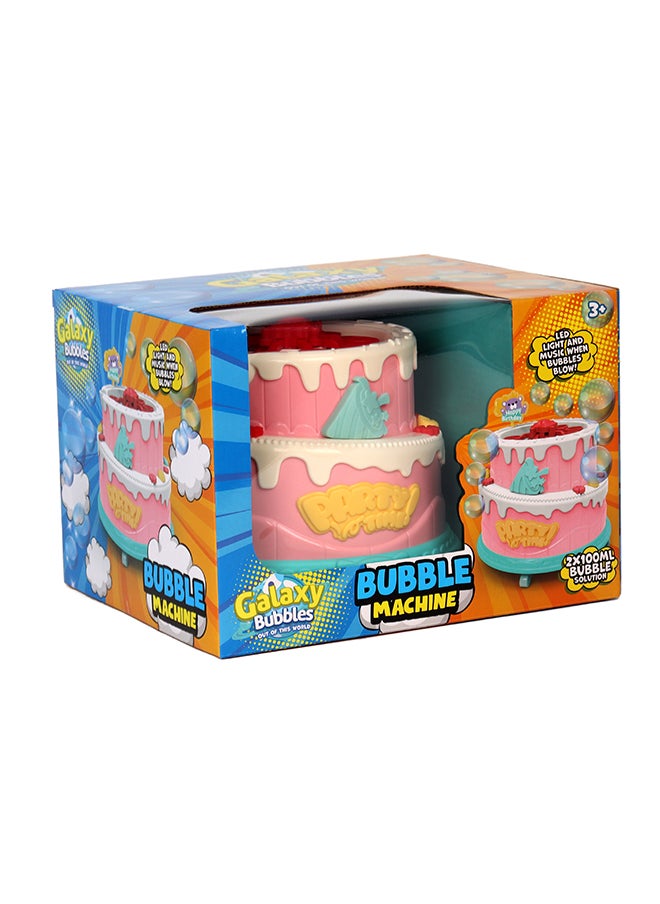 Galaxy Bubbles Happy Birthday Bubble Cake With Light And Music, With 2x100ml Bubble Solution  - Image 4