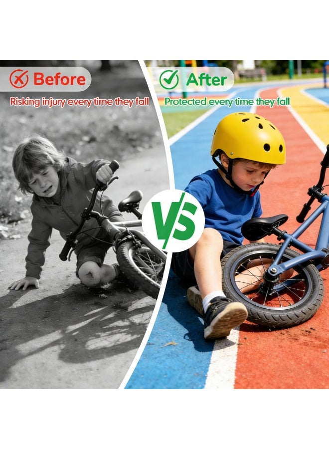 تابيت خوذة دراجة للأطفال، خوذة دراجة للأطفال والرضع قابلة للتعديل، خوذة أمان متعددة الرياضات للأطفال والبالغين والشباب، خفيفة الوزن للسكوتر وركوب الدراجات ولوح التزلج أصفر - Image 2