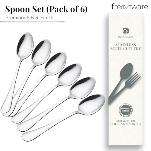 Frenchware Cutlery (Set of 6, Stainless Steel Sliver Spoons Set), 100% Food Grade, Non Toxic, Anti-Rust, Dishwasher Safe, Perfect Gifting Set for All Occasions - Image 2