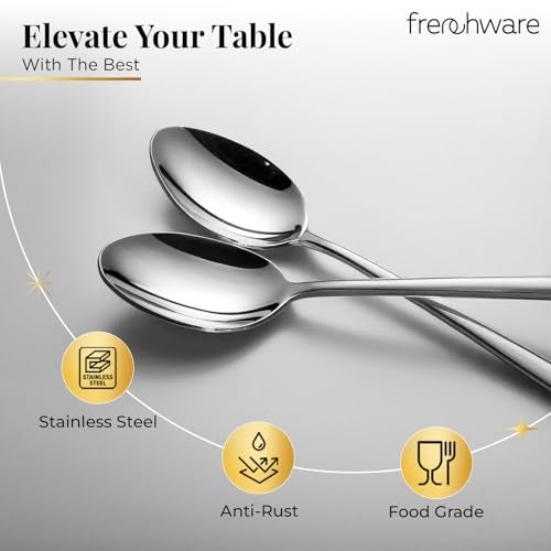 Frenchware Cutlery (Set of 6, Stainless Steel Sliver Spoons Set), 100% Food Grade, Non Toxic, Anti-Rust, Dishwasher Safe, Perfect Gifting Set for All Occasions - Image 3