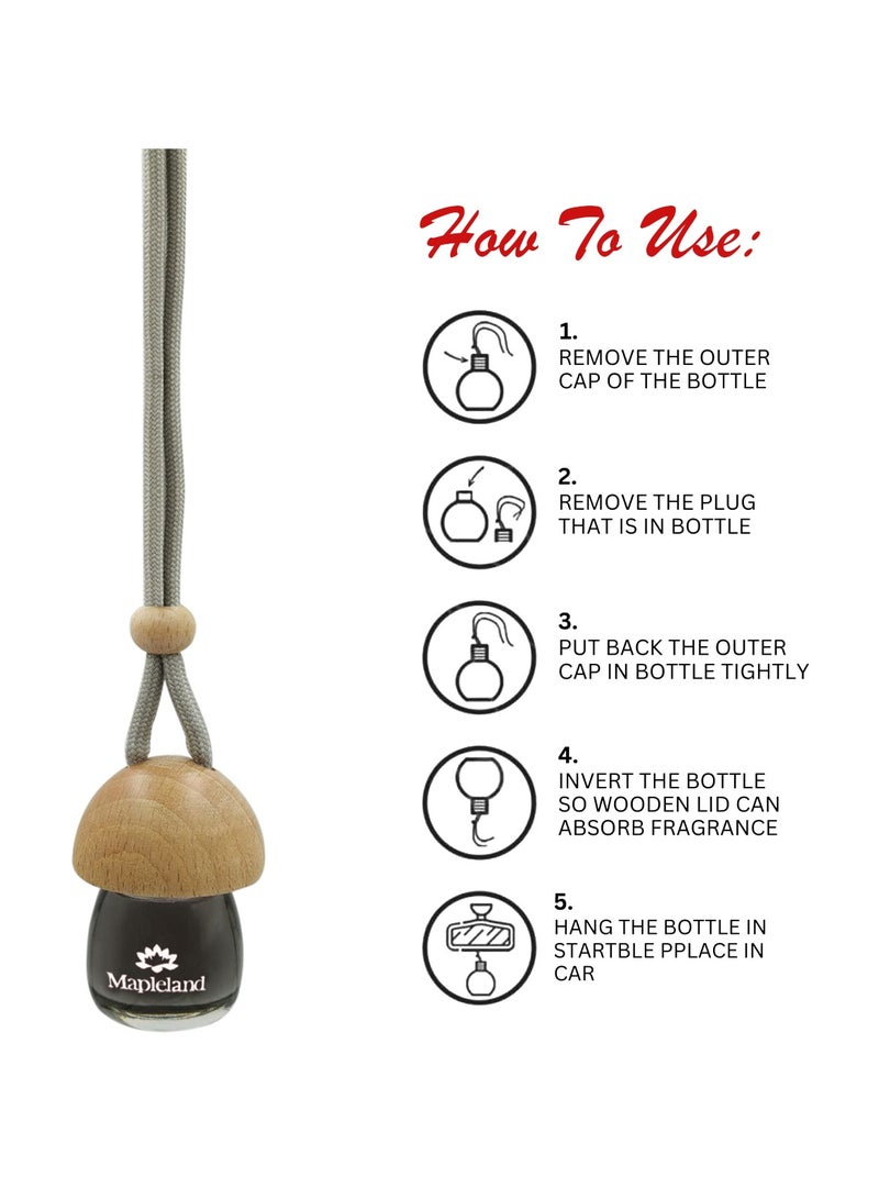 Megasil Car Hanging Air Freshener with Wooden Cap and Fresh Ice Scent – 10ml - Image 4