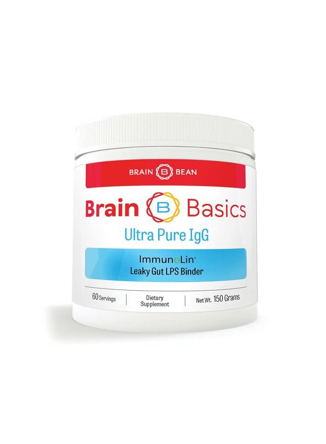 Brain-Bean Basics Ultra Pure IgG Supplement - Dairy-Free Supplement IgG-Immunolin Powder, Blended Vitamin & Mineral Supplements, 150g, 60 Servings - Image 1