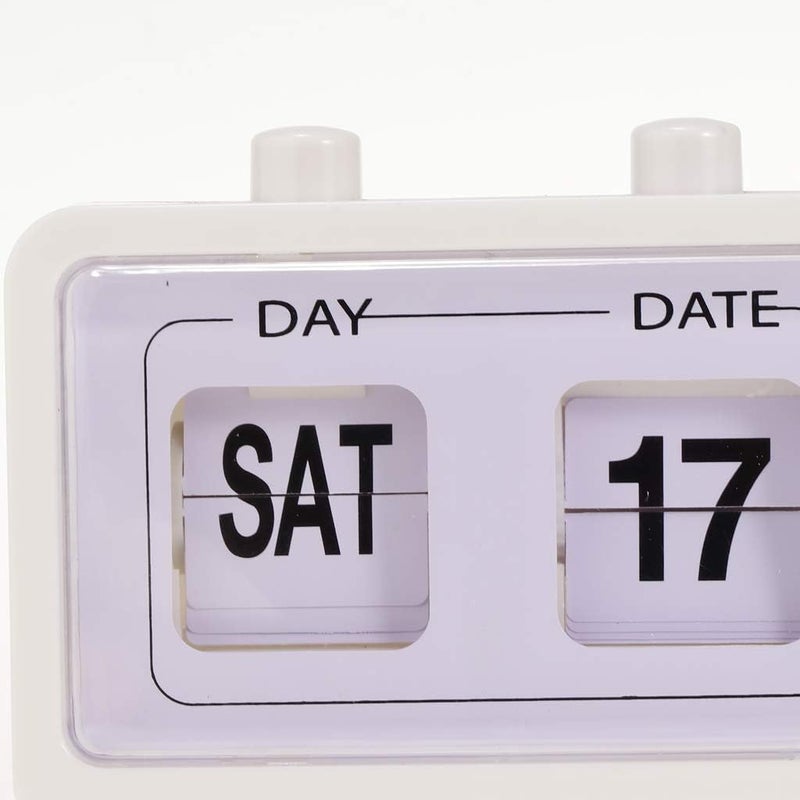 كلاراكو ساعة منبه بتقويم عتيق بثلاثة أزرار قابلة للضغط، لون أسود/أبيض، 20×5×10.8 سم - Image 4