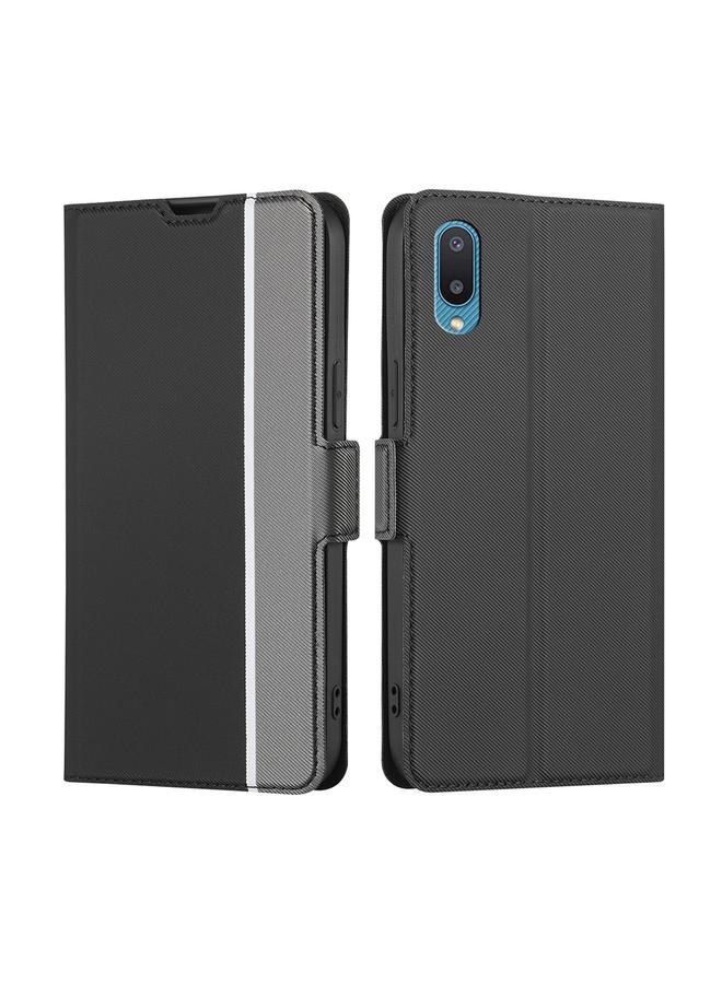 اس-توب جراب لهاتف Samsung Galaxy A02 مصنوع من الجلد مع أزرار جانبية وملمس قطني - Image 1