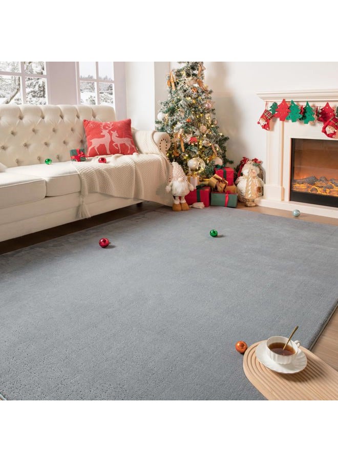 Przemy Washable Grey Rugs for Living Room Bedroom, 5x7 Feet Super Soft Memory Foam Rug Indoor Carpet for Kids Room Boys Girls Dorm Bedside Nursery Decor Mat - Image 2
