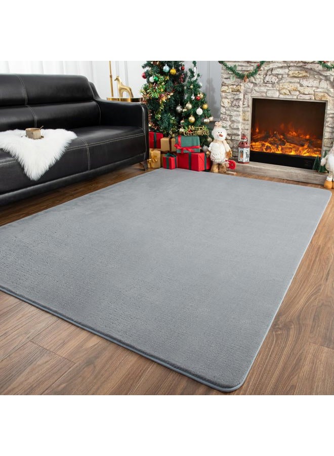 Przemy Washable Grey Rugs for Living Room Bedroom, 5x7 Feet Super Soft Memory Foam Rug Indoor Carpet for Kids Room Boys Girls Dorm Bedside Nursery Decor Mat - Image 1