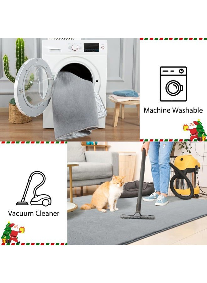 Przemy Washable Grey Rugs for Living Room Bedroom, 5x7 Feet Super Soft Memory Foam Rug Indoor Carpet for Kids Room Boys Girls Dorm Bedside Nursery Decor Mat - Image 5