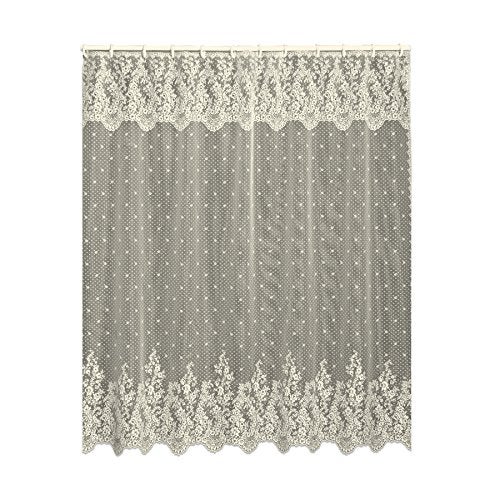 Heritage Lace, Ecru Floret 72x72 Shower Curtain, 72 inch Wide by 72 inch Drop (6290E-OC) - Image 5