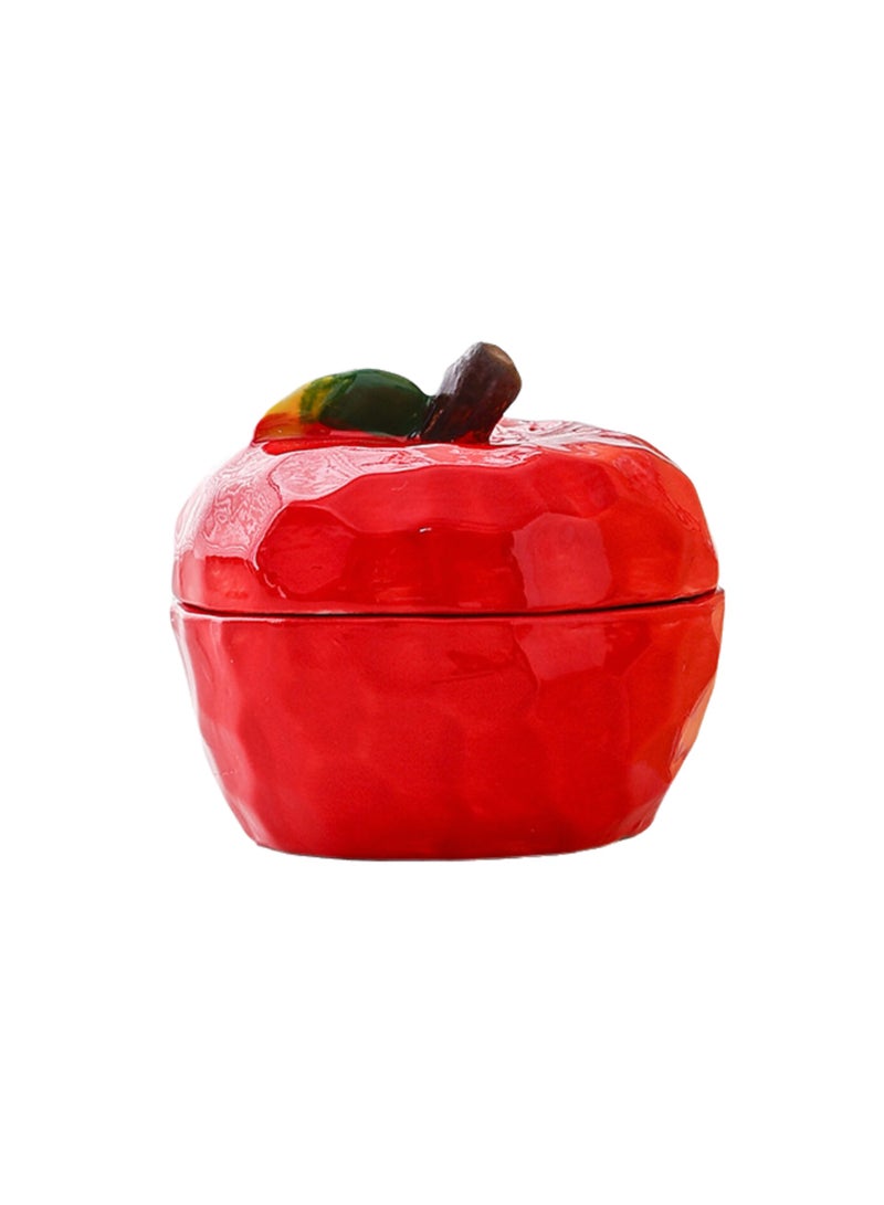 Diy Aromatherapy Candle Jar Creative Ceramic Candle Holder Cup Jewelry Storage Container For Girls Gift (Red Apple Jar)  - Image 1