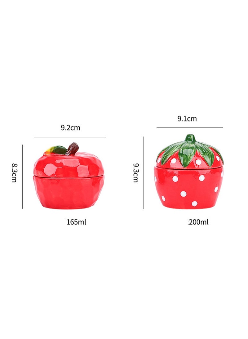 Diy Aromatherapy Candle Jar Creative Ceramic Candle Holder Cup Jewelry Storage Container For Girls Gift (Red Apple Jar)  - Image 3