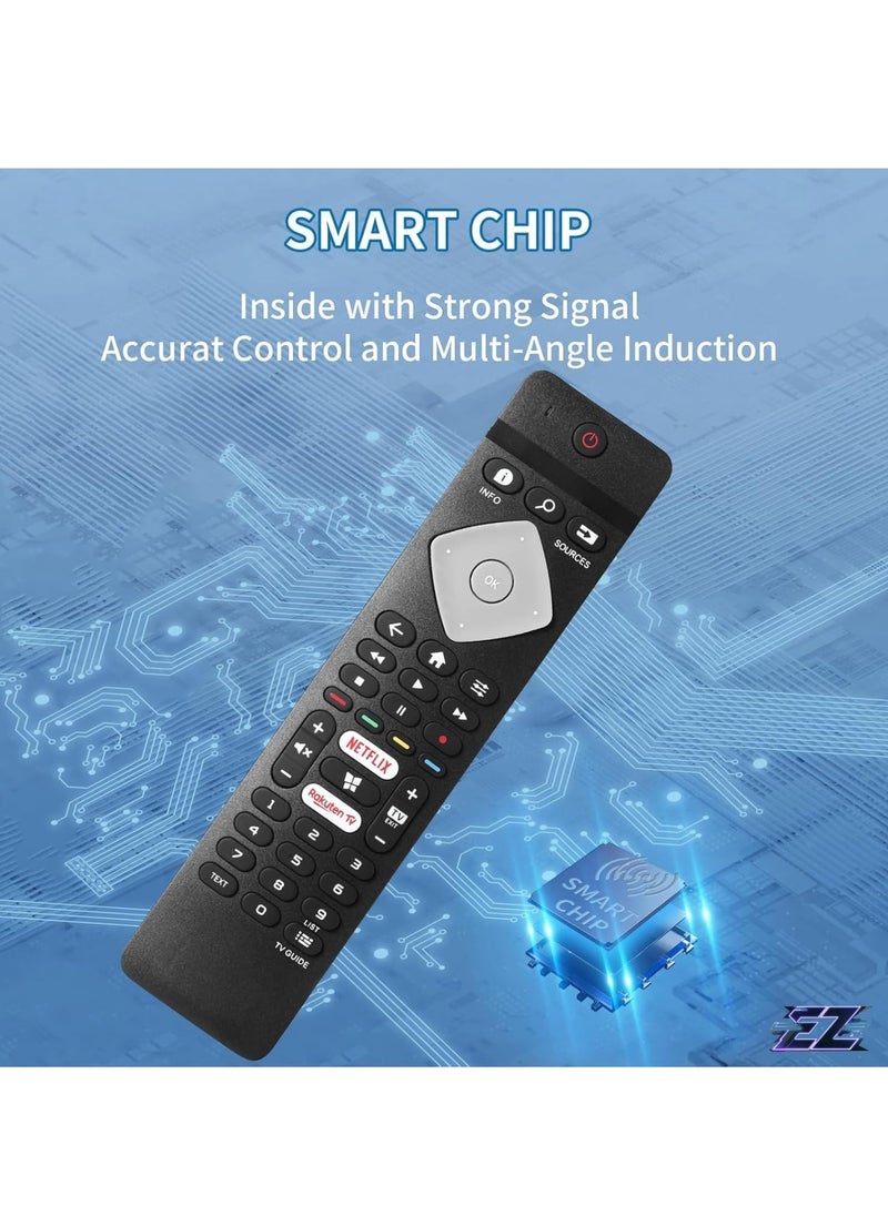 SmartGrist Replacement TV Remote Control Compatible with Philips 4K Smart TV BRC0884301/01 with battery - Image 2