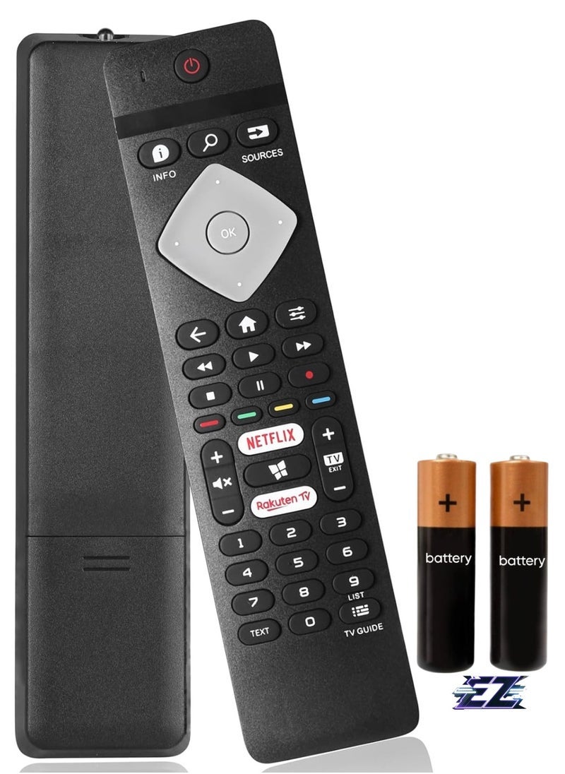 SmartGrist Replacement TV Remote Control Compatible with Philips 4K Smart TV BRC0884301/01 with battery - Image 1