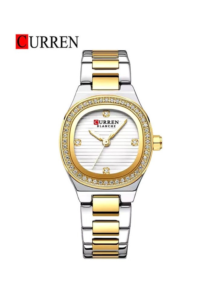 CURREN-9101 Original Brand Stainless Steel Band Wrist Watch For Women With Free Box