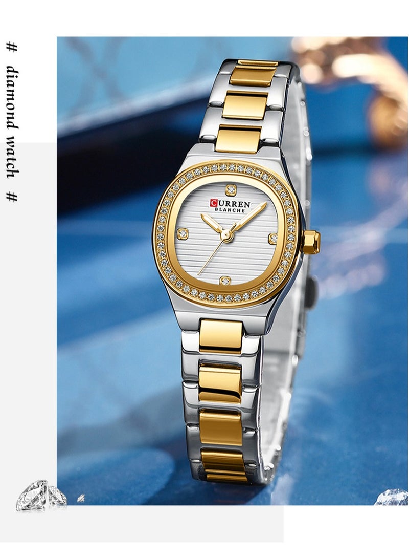 CURREN-9101 Original Brand Stainless Steel Band Wrist Watch For Women With Free Box