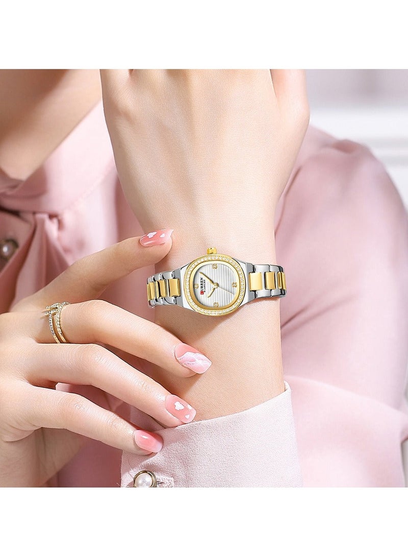 CURREN-9101 Original Brand Stainless Steel Band Wrist Watch For Women With Free Box