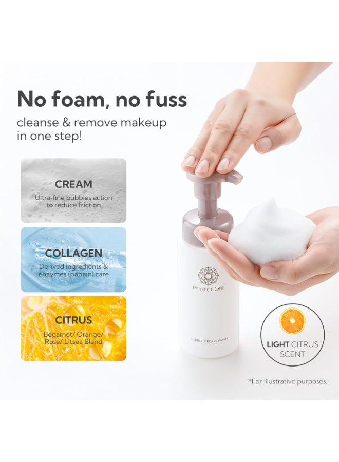 PERFECT ONE Bubble Cream Face Wash, Gentle Foaming Facial Cleanser with Ultra-Fine Microbubbles, Hydrating Facewash and Makeup Remover, Gentle Formula for All Skin Types â€“ 7.01 fl oz - Image 2