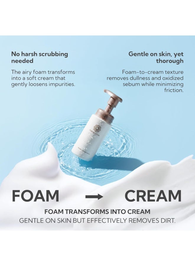 PERFECT ONE Bubble Cream Face Wash, Gentle Foaming Facial Cleanser with Ultra-Fine Microbubbles, Hydrating Facewash and Makeup Remover, Gentle Formula for All Skin Types â€“ 7.01 fl oz - Image 3