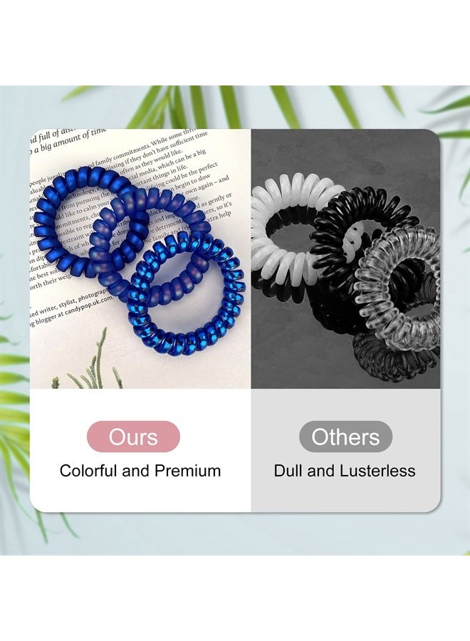 JessLab Spiral Hair Ties, 10 Pcs Traceless Phone Cord Hair Ties Plastic Coil Hair Ties Ponytail Holders No-Damage Hair Accessory for Girls Women Ladies, Color Assorted, Set 16  - Image 3