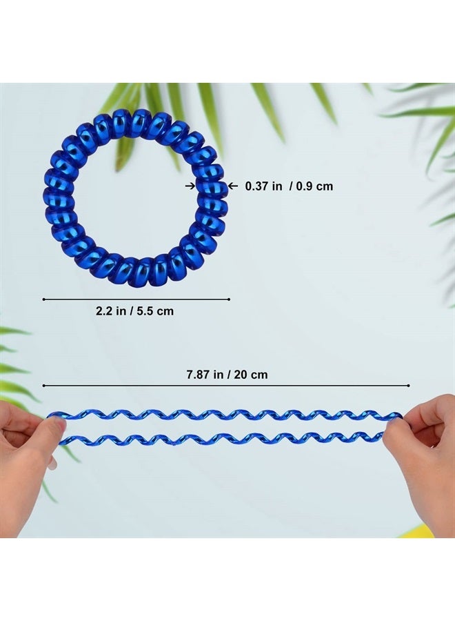JessLab Spiral Hair Ties, 10 Pcs Traceless Phone Cord Hair Ties Plastic Coil Hair Ties Ponytail Holders No-Damage Hair Accessory for Girls Women Ladies, Color Assorted, Set 16  - Image 5