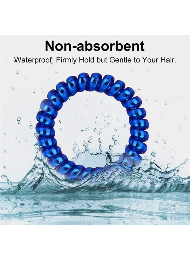 JessLab Spiral Hair Ties, 10 Pcs Traceless Phone Cord Hair Ties Plastic Coil Hair Ties Ponytail Holders No-Damage Hair Accessory for Girls Women Ladies, Color Assorted, Set 16  - Image 2