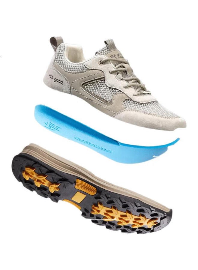 HLA Men'S Outdoor Climbing Breathable Mesh Comfortable Casual Sports Shoes Haagzm1Ehb025 Sand Color Size 42 - Image 3
