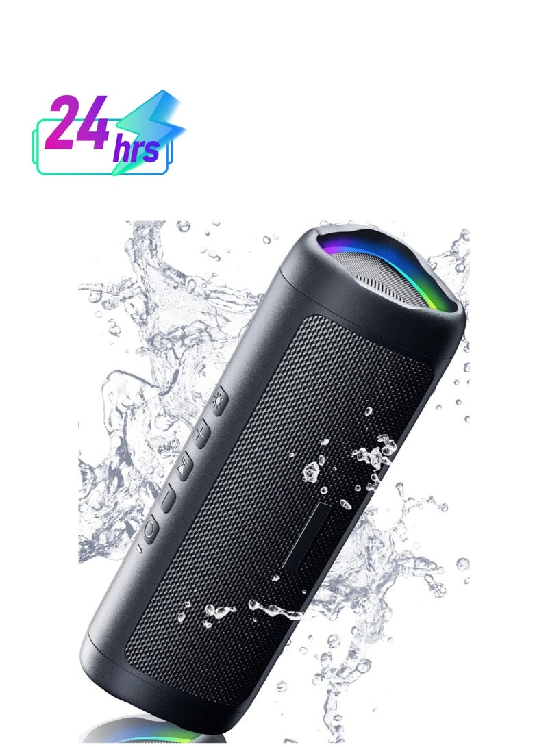 Portable Bluetooth Speaker, Waterproof with HD Sound, 24H Playtime, TWS Pairing, BT5.3, Wireless Speakers for Home, Party, Outdoor, Birthday Gift (Black) - Image 1