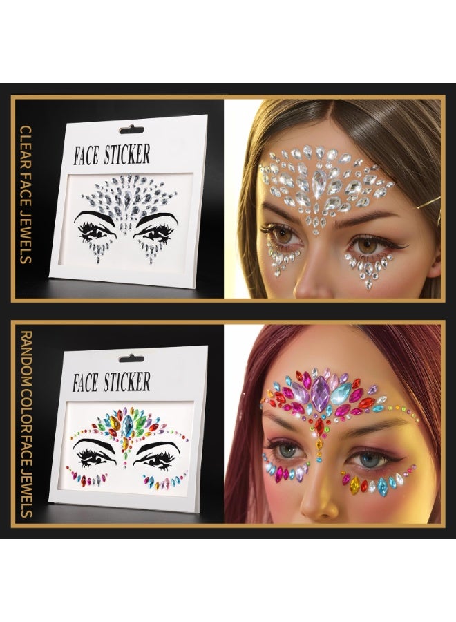 نورفوكس 1709pcs ذاتية اللاصق الوجه الأحجار الكريمة واللؤلؤ, مناسبة للمكياج, المجوهرات العطلة, الأحجار الكريمة الشعر, لاصقات الراينس, مناسبة للوجه, العين, مستحضرات التجميل, الأظافر, الحرف الماس ملصقات مجموعات, متعددة الألوان #01 - Image 4
