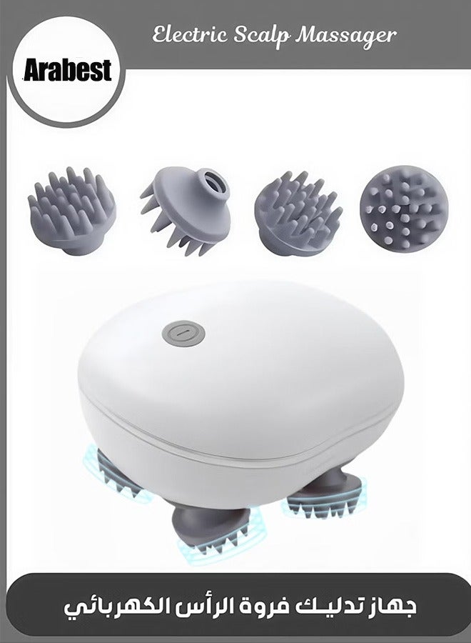 Arabest Electric Scalp Massager with Heating Function - 88 Kneading Nodes for Deep Cleansing & Hair Growth | 3 Speed Settings + 2 Interchangeable Heads | Portable Head Massager (2025 Model) | Scalp Massage, Hair Massager, Massager  - Image 1