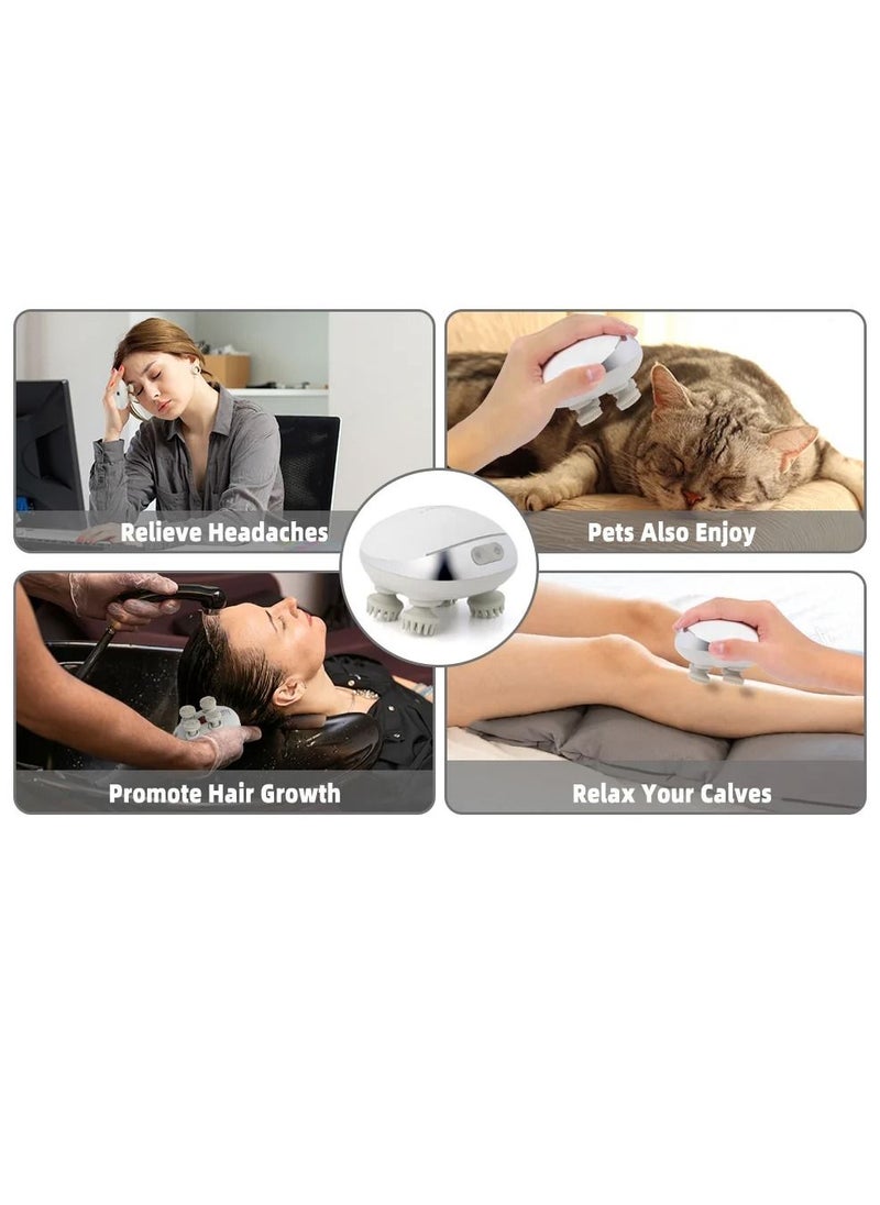 Electric Scalp Massager with Heating | 88 Kneading Nodes for Deep Cleansing & Hair Growth | 3 Speeds & 2 Massage Heads | Portable Body Massager (Latest 2025 Model)