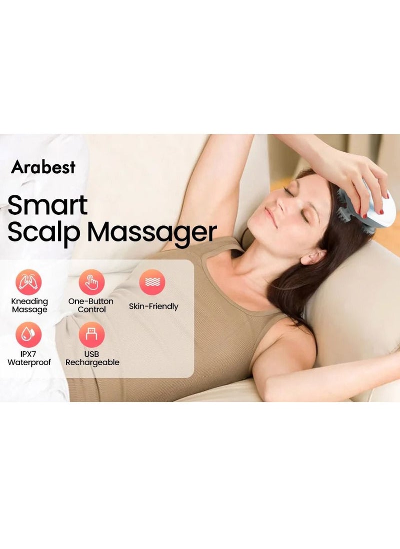 Electric Scalp Massager with Heating | 88 Kneading Nodes for Deep Cleansing & Hair Growth | 3 Speeds & 2 Massage Heads | Portable Body Massager (Latest 2025 Model)