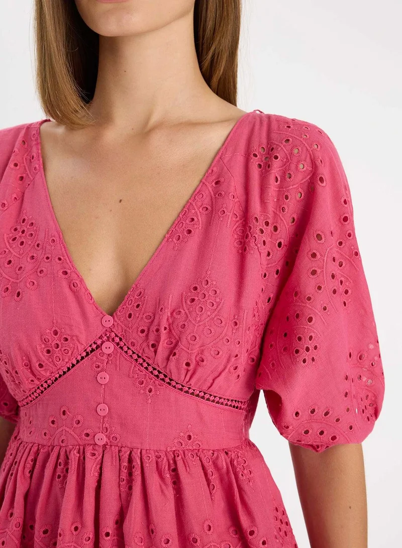 DeFacto Eyelet Mini Dress