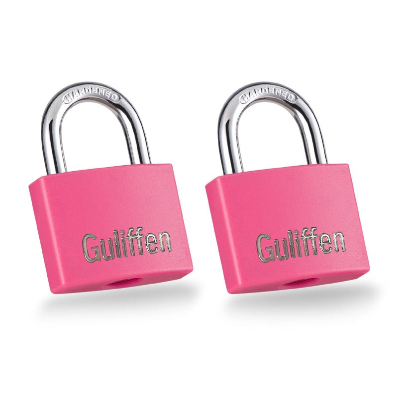 Guliffen 2 Pack Aluminum Locker Lock with Key Pad Lock with 1916 in 40 mm Wide Key Lock for Gym Locker Shed Gate and Storage Unit