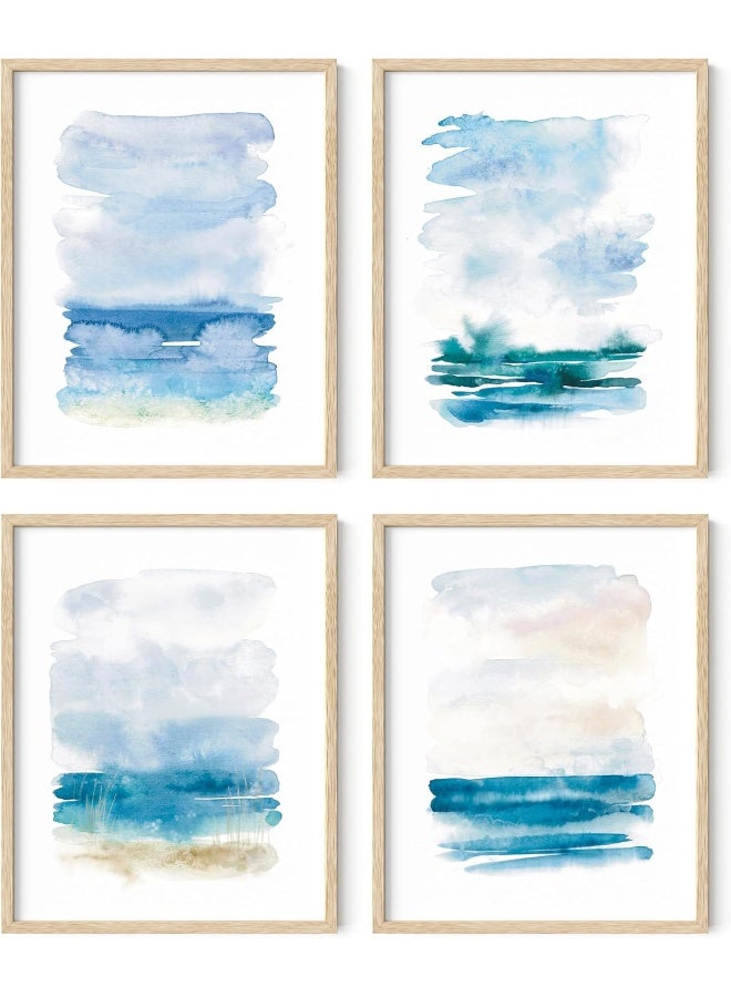 Home Trove Beach Poster Abstract Painting Set Of 4 - Image 1