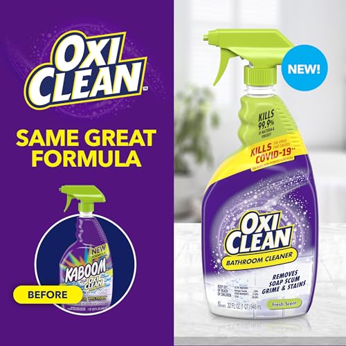 OxiClean Bathroom Cleaner, Shower, Tub & Tile, Powered by OxiClean Stainfighters, 32 oz - Image 2