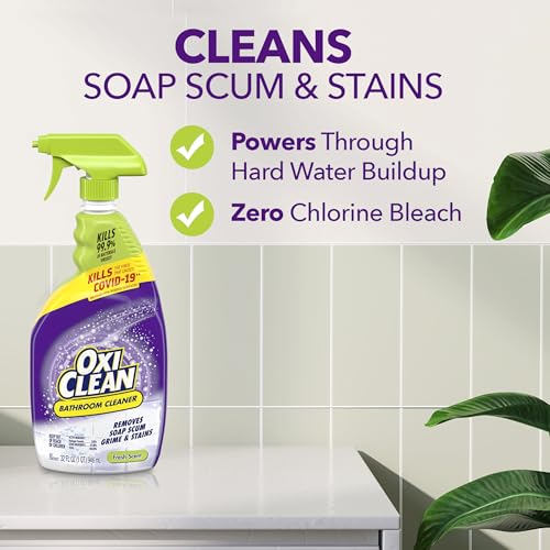 OxiClean Bathroom Cleaner, Shower, Tub & Tile, Powered by OxiClean Stainfighters, 32 oz - Image 3