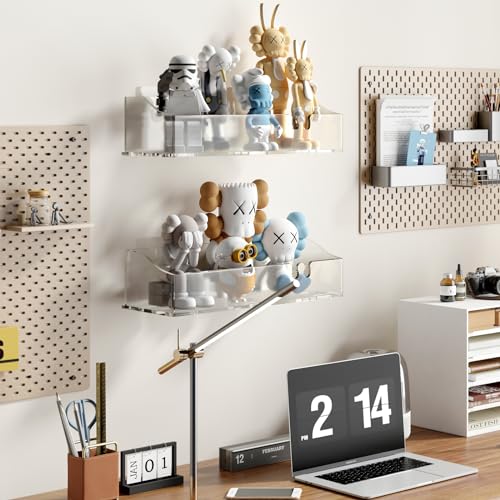 YAWSOUP Acrylic Shower shelves 3 Pack,Adhesive Shower Organizer for Bathroom Storage Home Decor,No Drilling,Transparent Organizer,Shower Caddy for Inside Shower - Image 3
