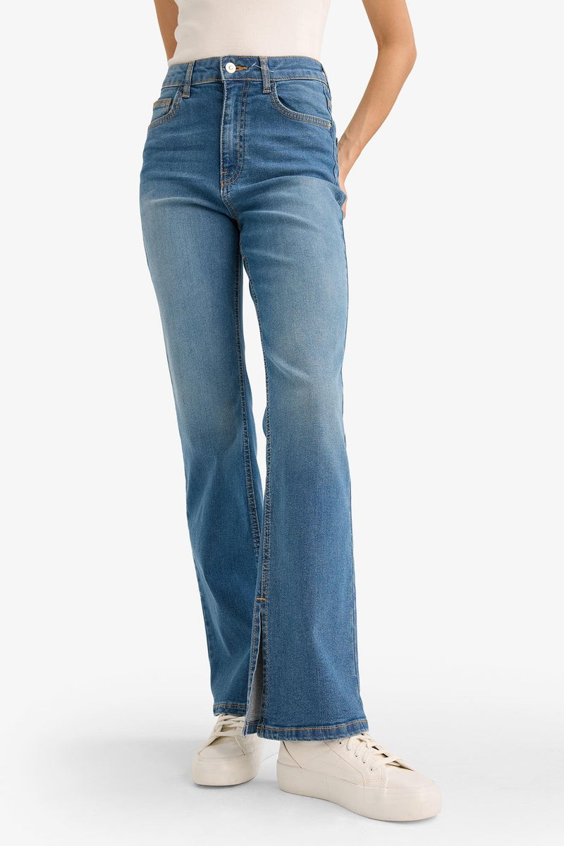DeFacto Blue Woman Flare Jean Trousers Casual - Image 5