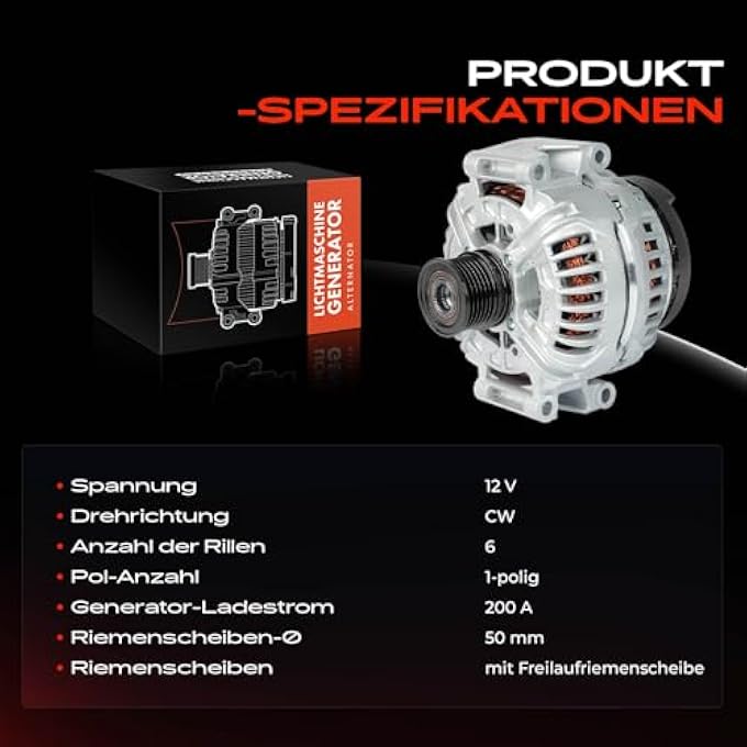 Frankberg Alternator Compatible with Sprinter 2-T Bus B901 B902 208-213 2.2L 2000-2006 Sprinter 3-T Bus B903 308-313 2.2L 2000-2006 Sprinter 4-T Box B904 408-413 Replace# 0124625020 - Image 4