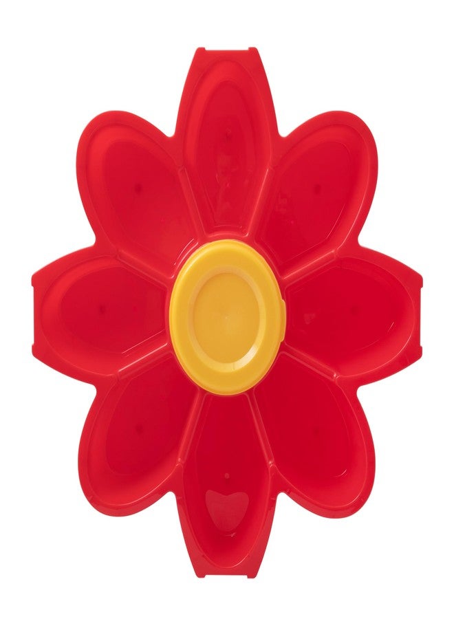 KOLORAE Flower Snack Serving Tray - 9 Compartment Party Platter with Dressing Cup for Chips and Dip, Fruits and Veggies - Game Day & Summer Entertaining Tray - Image 3