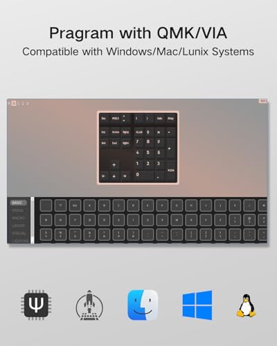 Kisnt MF34 Wired Mechanical Number Pad, QMK/VIA Programmable, 34 Keys Hot Swappable Numpad, Custom RGB Backlit with PBT Keycaps for Laptop, MacBook, PC Desktop, Compact Keyboards(Black, Linear Switch) - Image 2