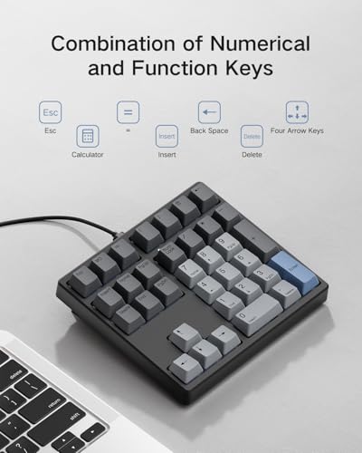 Kisnt MF34 Wired Mechanical Number Pad, QMK/VIA Programmable, 34 Keys Hot Swappable Numpad, Custom RGB Backlit with PBT Keycaps for Laptop, MacBook, PC Desktop, Compact Keyboards(Black, Linear Switch) - Image 4