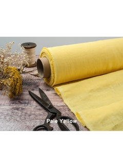 JewelOnPalette 100% Cotton Fabric, 45" Wide Soft Material for Cut by The Yard for Dress, Blouse, Shirt, Craft and Embroidery - Light Yellow  - Image 1