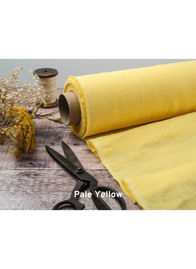 JewelOnPalette 100% Cotton Fabric, 45" Wide Soft Material for Cut by The Yard for Dress, Blouse, Shirt, Craft and Embroidery - Light Yellow  - Image 1