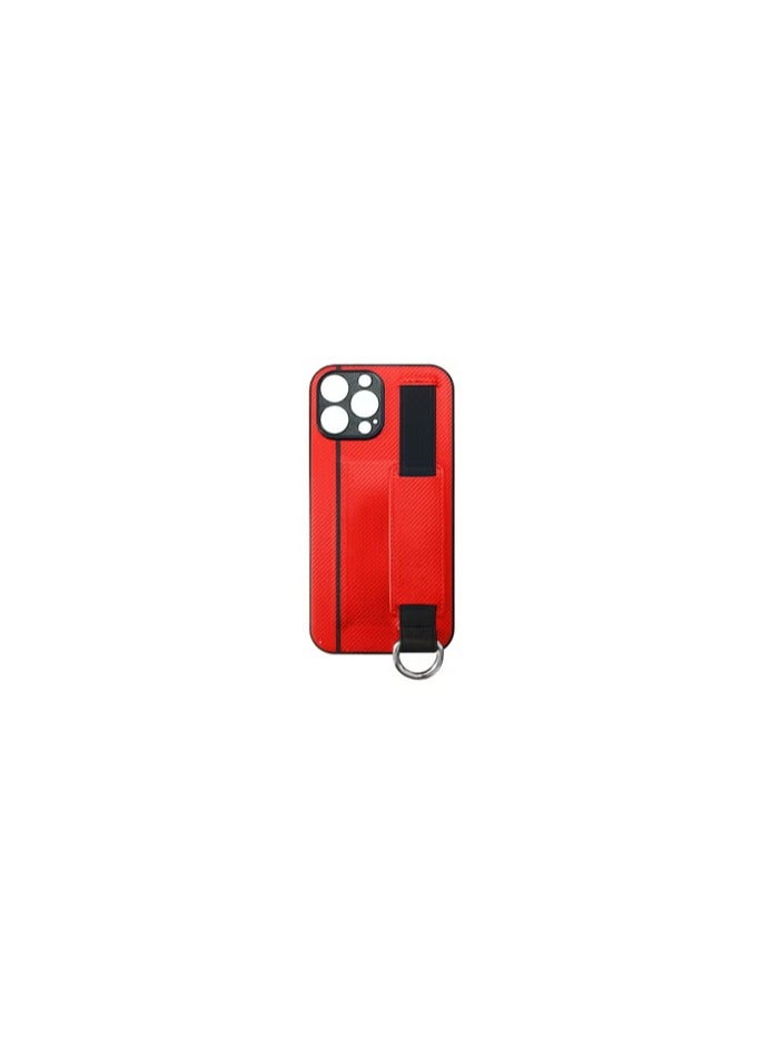 CATANES iPhone 13 Pro Case Cover with Hand Strap Finger Grip Loop and Card Holder Slot Red - Image 1