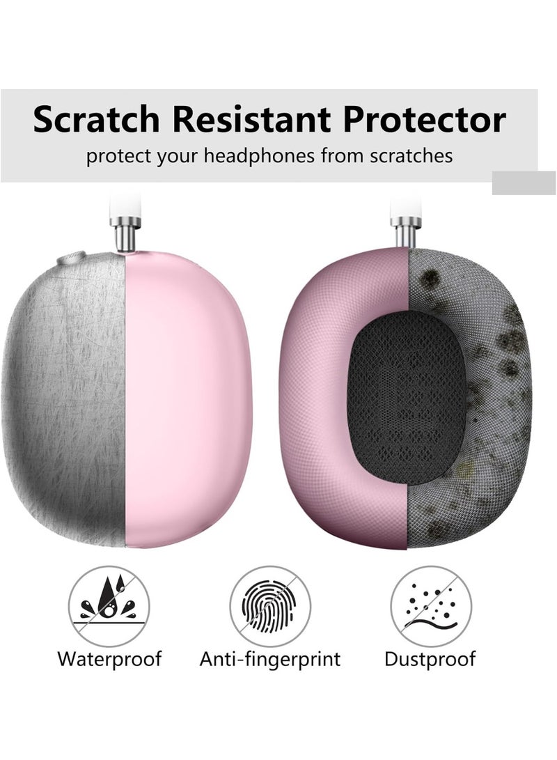 4 in 1 Case Cover for AirPods Max Headphones,Anti-Scratch Ear Pad Case Cover/Ear Cups Cover/Headband Cover/Top Pad Protector,for AirPods Max. Clear Soft Silicone,Skin Scratch Proof. (Clear Pink) - Image 4