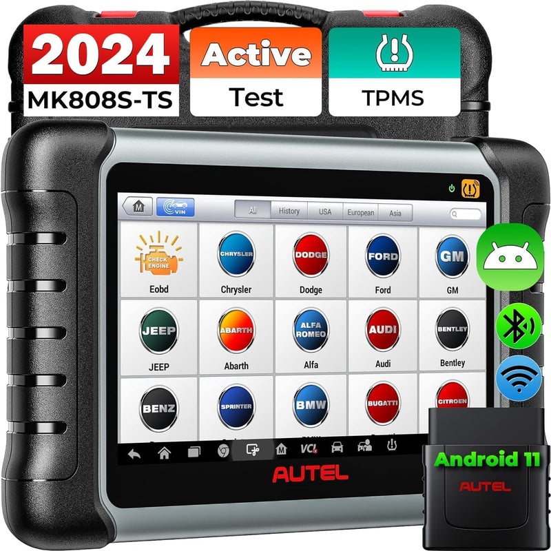 Autel MaxiCOM MK808S-TS OBD2 Scanner: 2025 Updated of MK808BT PRO, MK808TS MX808TS TS601 with Bidirectional Test, 28 Service 150 Makes, TPMS Programming Relearn Retrofit, All-System Scan, OS 11 4+64G - Image 1
