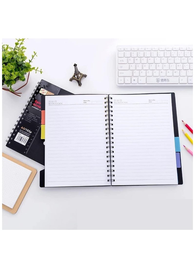 ECVV - Spiral Lined A5 Notebook Loose-leaf Business Memo Notepad Sketchbook for School/Office, Diary Journal Subjects Notebook for Adult/Kids, 105 Pages - Image 1
