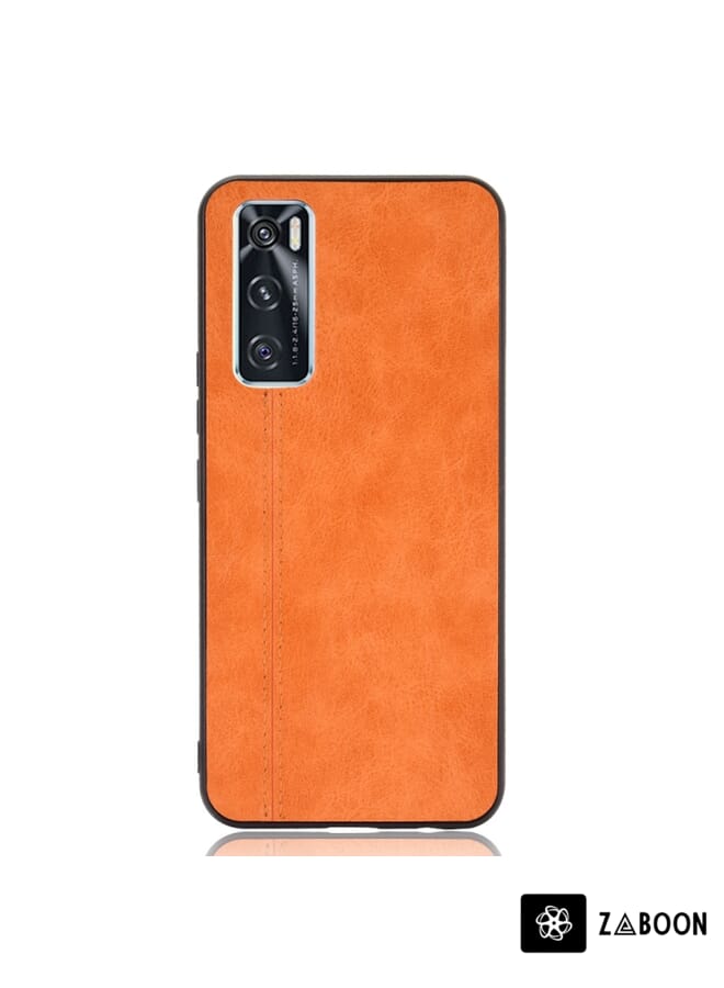 Zaboon Protective Case Cover For vivo V20 SE Shockproof Sewing Cow Pattern Skin PC + PU + TPU Case - Image 2