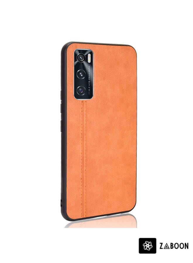 Zaboon Protective Case Cover For vivo V20 SE Shockproof Sewing Cow Pattern Skin PC + PU + TPU Case - Image 3