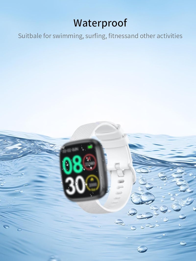 WUNIAK Compatible for EGQINR Smart Watches for Women，Replacement New Soft Sport Silicone Waterproof Strap Wristbands for EGQINR Smart Watches for Women.(Black+White,2 Pack) - Image 2